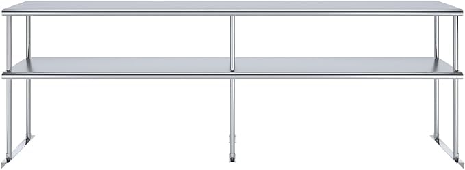 NSF Certified 18 Gauge Heavy Duty Stainless Steel Double overshelf with Brackets for Kitchens
