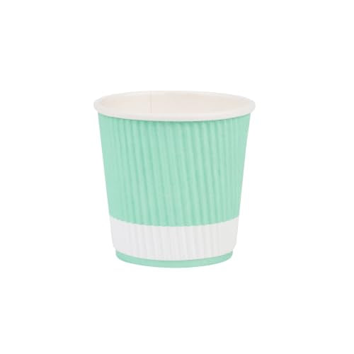Ripple Wall Coffee Cups 500 Count 4 Ounce Insulated Light Green Paper Cups