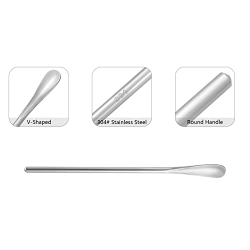 6-Pack 6.2" / 15.8cm 304 Stainless Steel Long Handle Stirring & Mixing Spoon – Reusable Bar Tool for Coffee, Tea, Iced Drinks & Cocktails (6 Count)