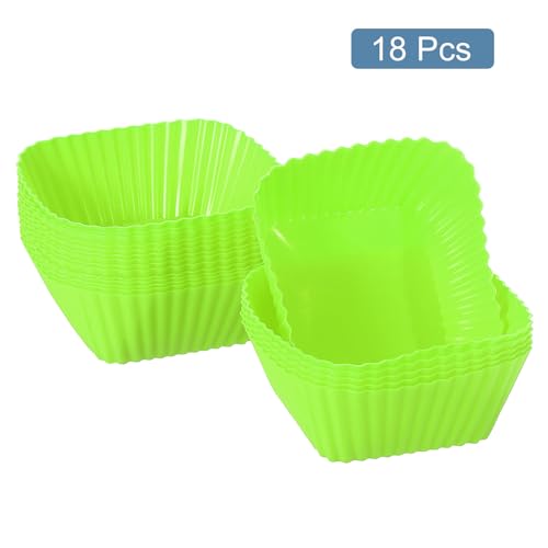 18Pcs Silicone Square Baking Cups (18 Count)