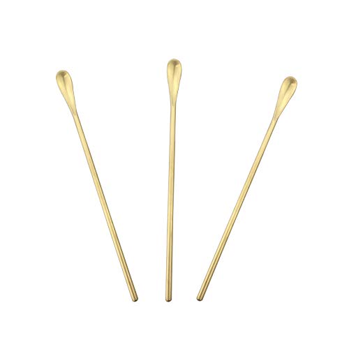 Gold Matte Long Handle Spoon Cocktail Mixing Stirring Spoons 3piece (3 Count)