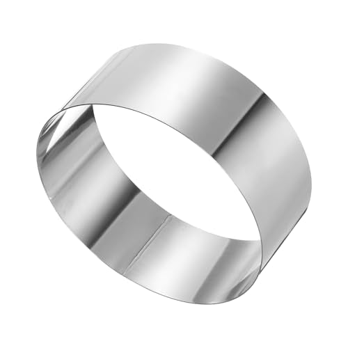 Round Cake Ring 7 x 2.75 Inch Seamless Stainless Steel Pastry Mousse Dessert Ring Mirror Coating for Baking Cooking Making Tool