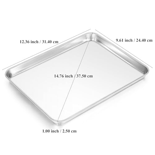 Stainless Steel Baking Sheet Cookie Sheet Pan with Cooling Rack Set of 4