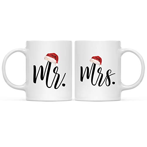 Christmas Winter Holiday 11oz. Coffee Mug Couples Mr. Mrs (2 Count)