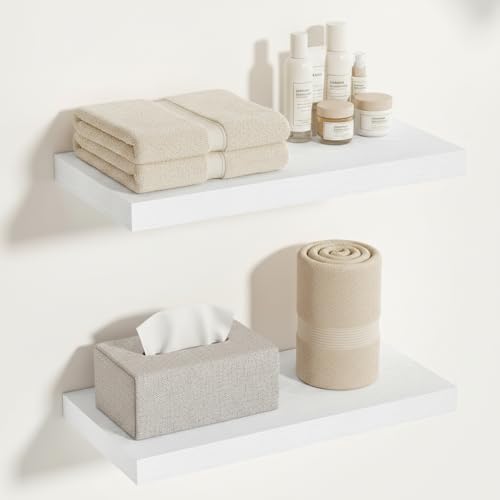White Floating Shelves (2 Count)