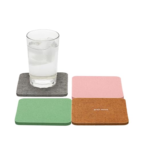Bierfilzl Merino Wool Square Coasters Set of 4 (4 Count)