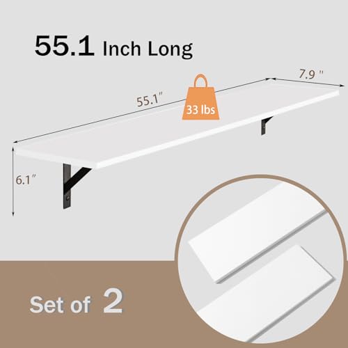 Long Wall Shelves (2 Count)