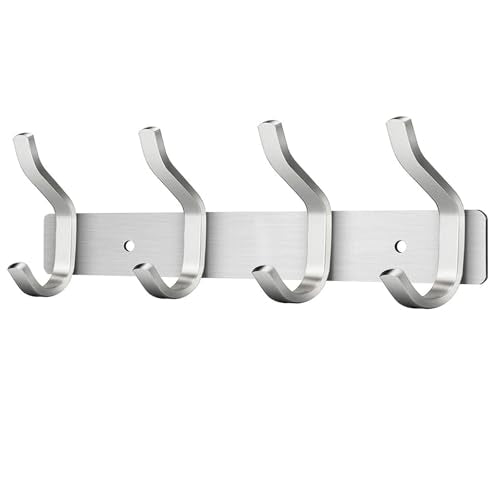 12 Inch Coat Rack Wall Mount with 4 Hooks