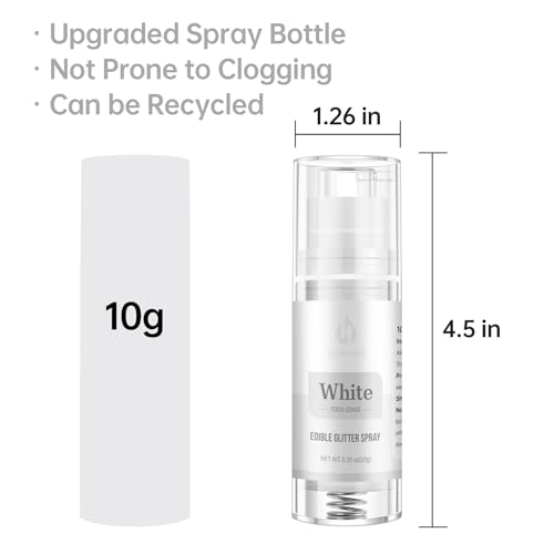 White Edible Glitter Spray