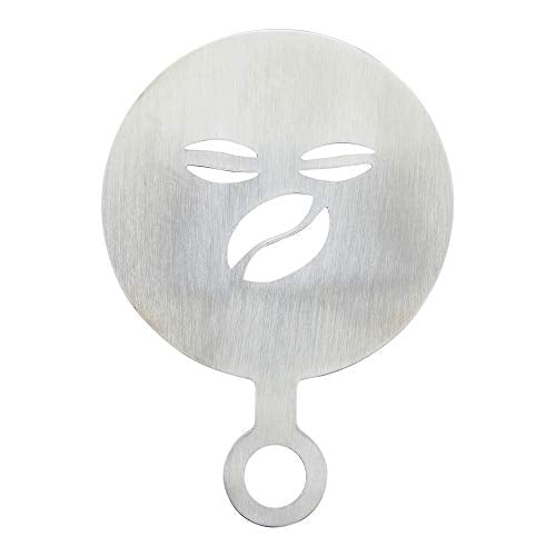 Coffee Art Stencil Pack of 1 Stainless Steel Cafe Bean Decorating Stencil for Latte Art