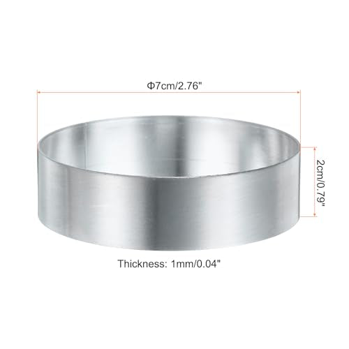 Round Cake Ring 2.76 x 1 Inch Seamless Stainless Steel Pastry Mousse Dessert Ring Mirror Coating for Baking Cooking English Muffins Crumpet Making Tool