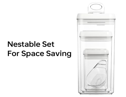Flip Tite Acrylic Food Storage Container with Lid 6” XL Air Tight Ring Seal Flip Top (3 Count)