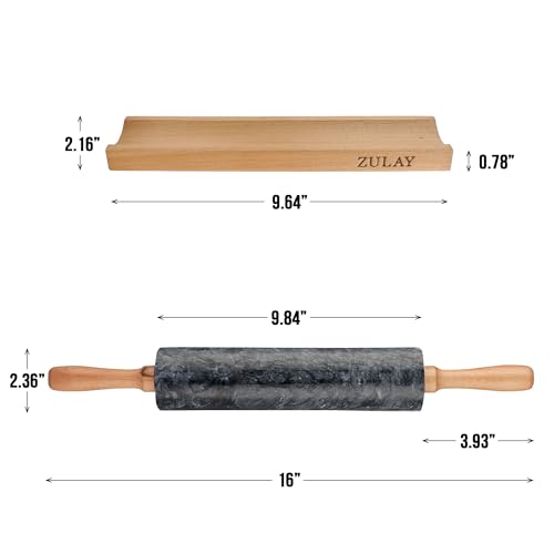 17 Inch Marble Rolling Pin With Stand