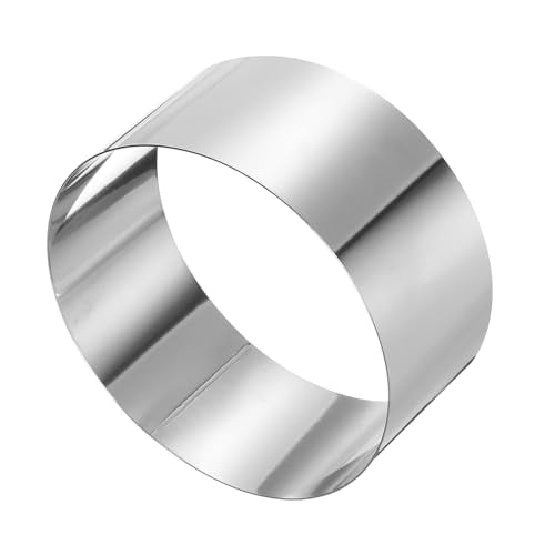 Round Cake Ring 6 x 2.75 Inch Seamless Stainless Steel Pastry Mousse Dessert Ring Mirror Coating for Baking Cooking Making Tool