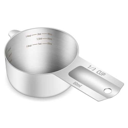 1PCS 1/3Cup (80ml, 2.6oz) Measuring Cup, Etched Inner Scale Measure Scoop