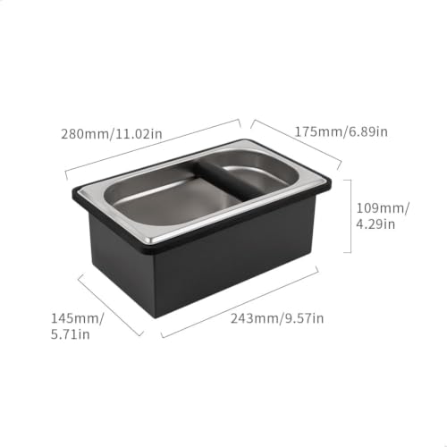 Large Stainless Steel Espresso Knock Box for Coffee Grounds