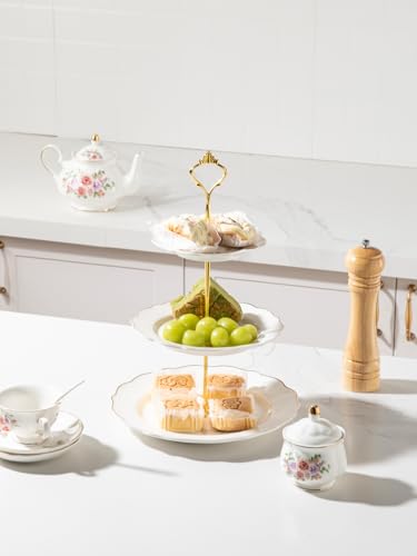 Sweejar 3 Tier Ceramic Cake Stand Wedding