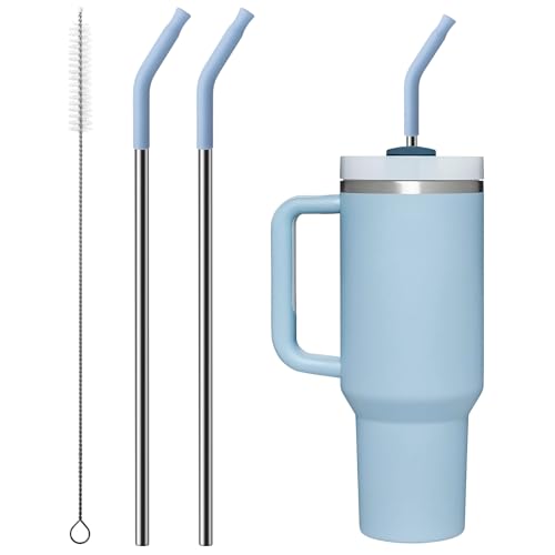 2 Pcs Stainless Steel Straws for 40 oz Stanley Tumbler