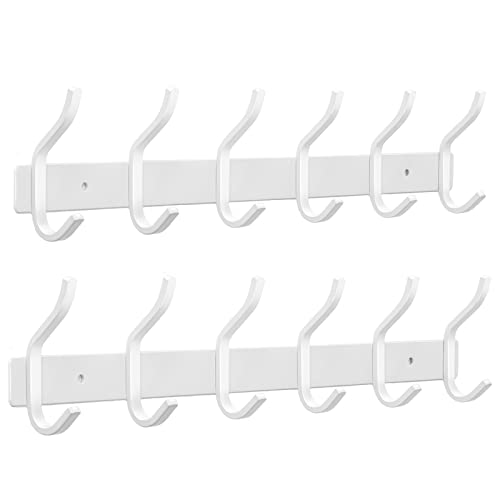 17 Inch Coat Rack Wall Mount with 6 Hooks (2 Count)