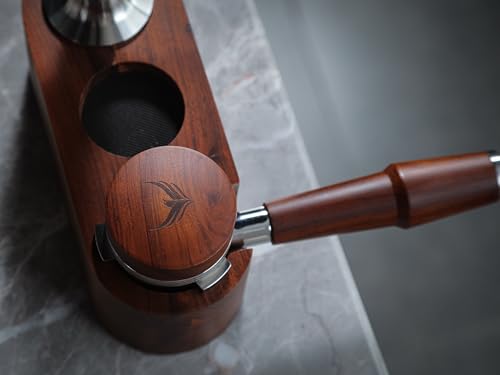 54mm Espresso Distribution Tool Rosewood Adjustable Stainless Steel Coffee Distributor Leveler Compatible with Breville Espresso Machine Accessories