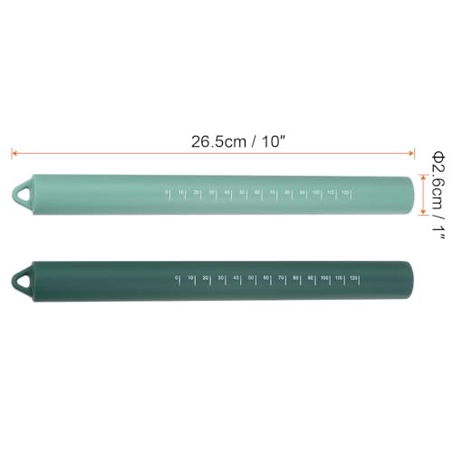 2pcs Silicone Rolling Pin 10" Stainless Silicone Surface Non (2 Count)