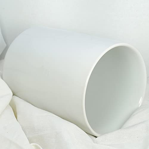 White Ceramic 1050mL 4 cup Food Storage Jar Canister with Airtight Bamboo Lid and Silicone Seal Container for Counter