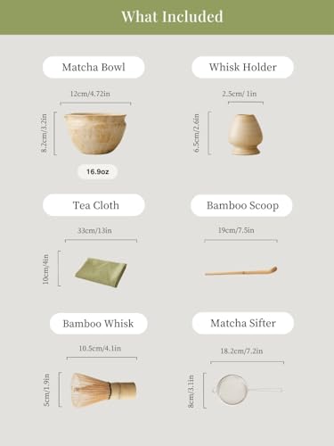 Matcha Set with Handmade Ceramic Bowl & Bamboo Whisk
