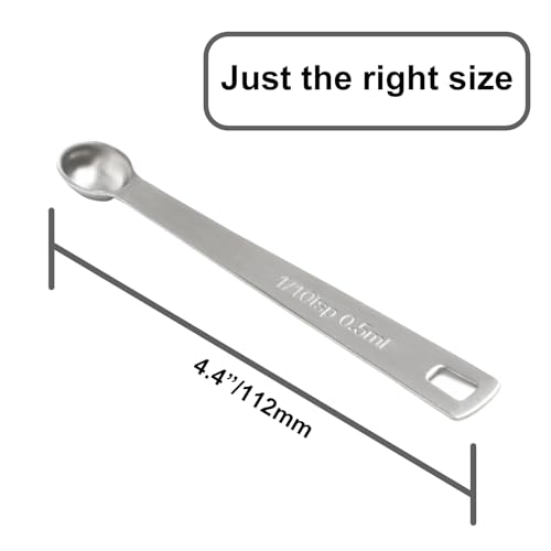 2PCS 1/10tsp(0.5ml) Mini Measuring Spoon, Small Teaspoon for Tiny Amounts