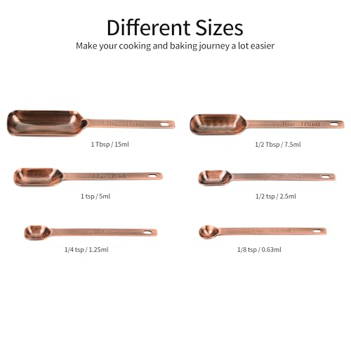 Copper Plated Measuring Cups and Spoons Set