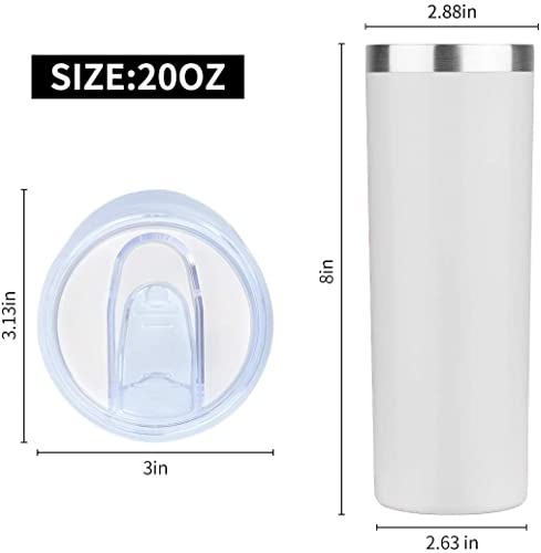 20 oz Skinny Tumblers Bulk Set (12 Count)