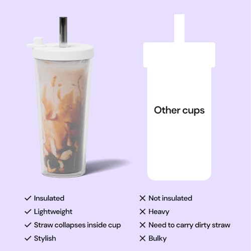 Reusable Boba Cup and Straw Boba Tea Cup Bubble Tea Cup Reusable Iced Coffee Cup Cold Coffee Cup Smoothie Cup with Lid and Straw Smoothie Cup to go Smoothie Tumbler 17 oz