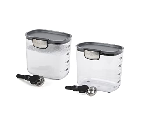 International ProKeeper+ Clear Plastic Airtight Food Baker's Kitchen Storage Organization Container Canister Set with Magnetic Accessories (2 Count)