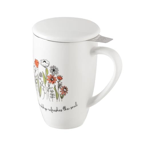 Sweejar Porcelain Tea Infuser Mug with Lid