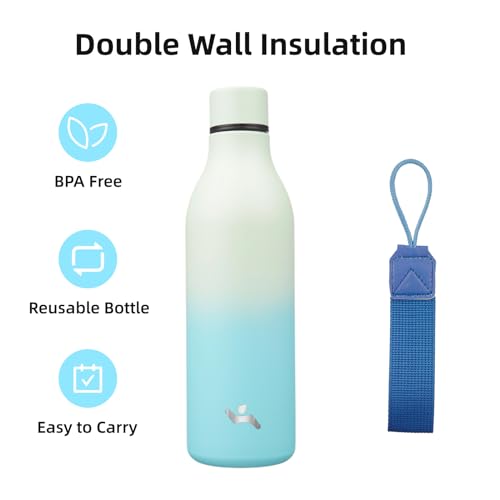 25 oz Insulated Stainless Steel Metal Water Bottle with Strap