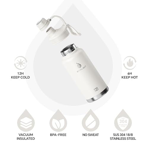 Insulated Stainless Steel Water Bottle with 2 Leak