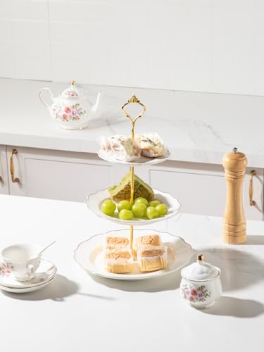 Sweejar 3 Tier Ceramic Cake Stand Wedding