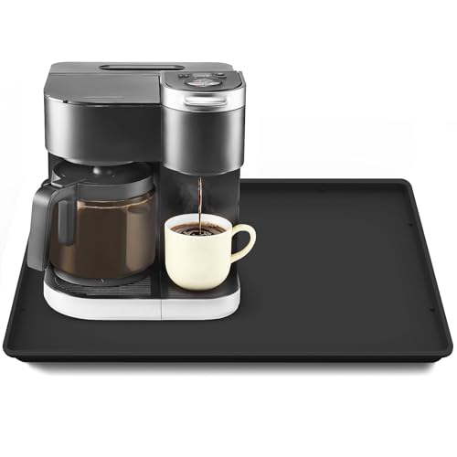 Silicone Coffee Maker Mat with Lip for Countertops