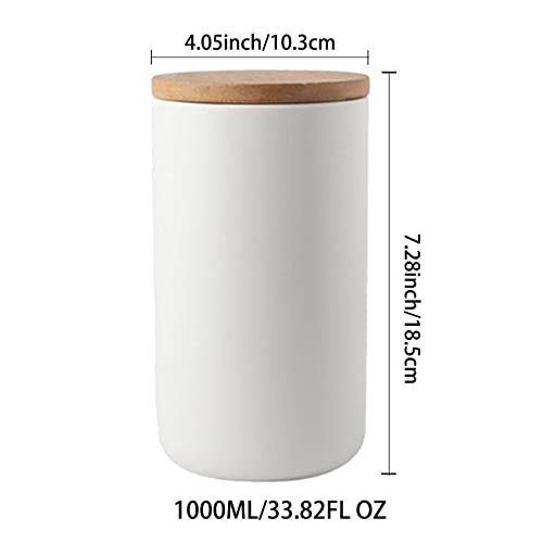 Ceramic Food Storage Jar with Airtight Bamboo Lid