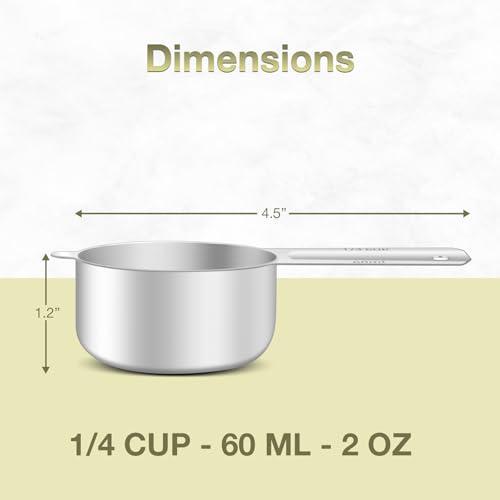 2PCS 1/4Cup (60ml, 2oz) Measuring Cup, Etched Inner Scale Measure Scoop (2 Count)