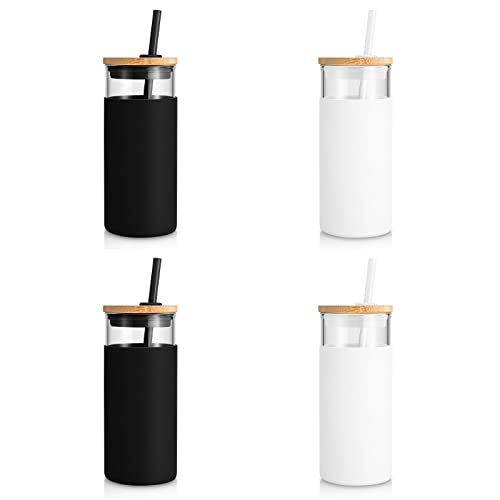 20 oz Glass Tumbler with Lid and Straw