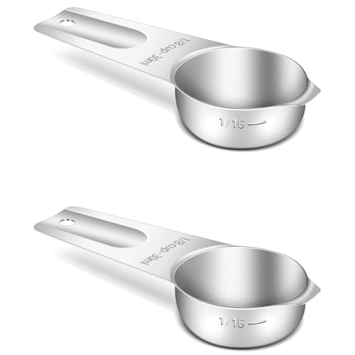 2PCS 1/8CUP (30ML, 1OZ) Measuring Cup, 18/8(304) Stainless Steel (2 Count)