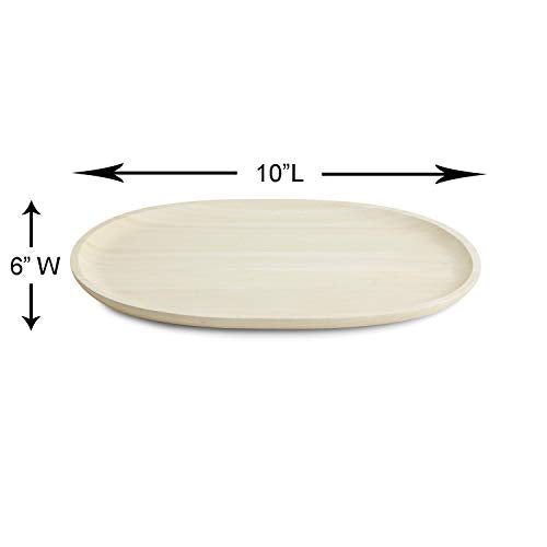 Woodard & Charles Whitewash Oval Wood Serving Trays (4 Count)