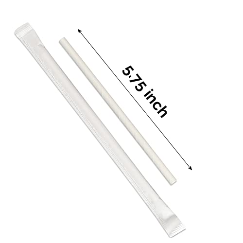 400 Pack] Compostable Short Paper Straws Individually Wrapped (400 Count)
