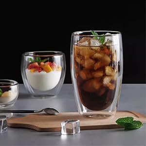 Set of 2 Double Wall Glass Coffee Mugs