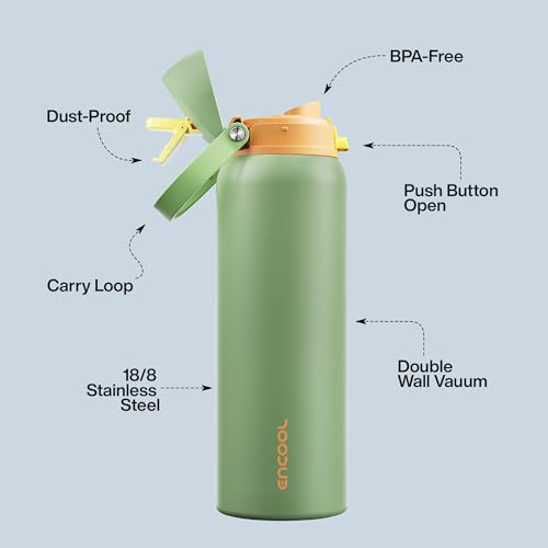 Insulated Water Bottle with Straw