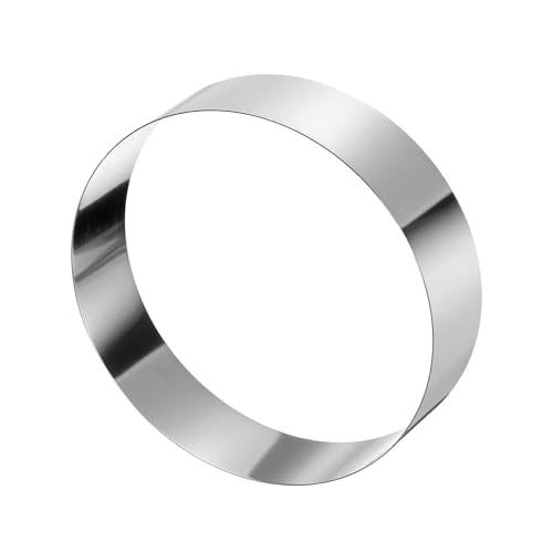 Round Cake Ring 9 x 2 Inch Seamless Stainless Steel Pastry Mousse Dessert Ring Mirror Coating for Baking Cooking Making Tool