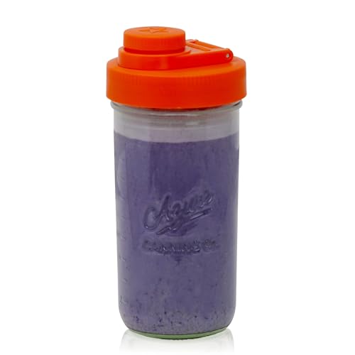 Mason Jar Drinking Cup Pint and Half Drinking Lid and Azure 24oz Jar