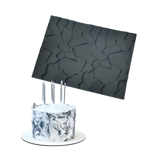 Fondant Silicone Mold for Cake Decoration Cake Border Stone Patter Impression Mat Fondant Embossing Stencil for DIY Cookies