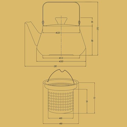 1.3 Quart stainless steel teapot with Infuser A modern