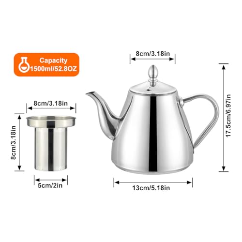 Stainless Steel Teapot with Infuser 1500ml